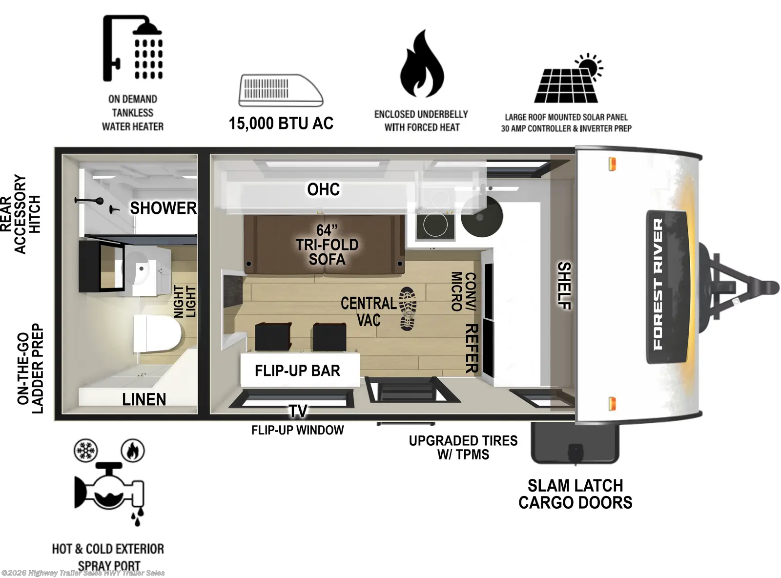 Floorplan of 2025 Forest River R-Pod RP-150