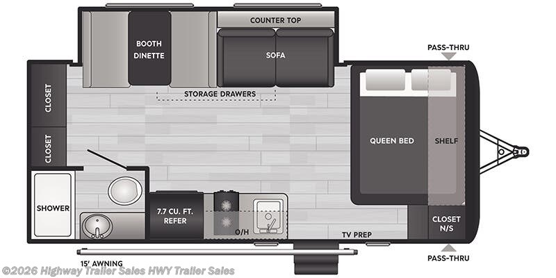 Floorplan of 2025 Keystone Hideout Sport 186SS