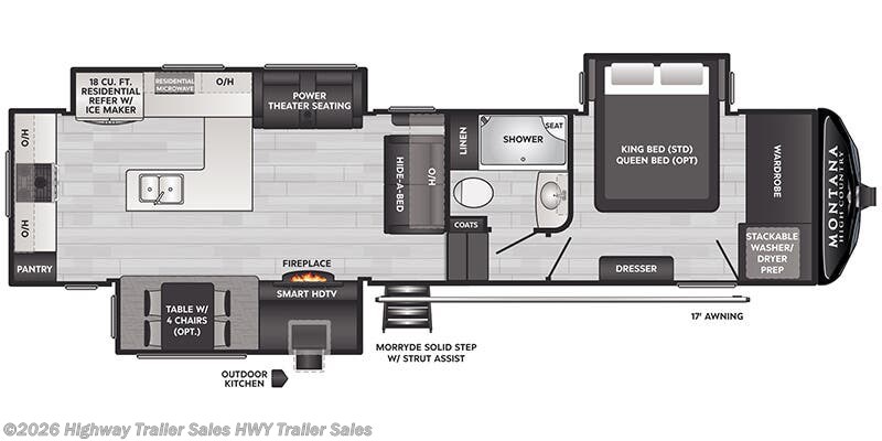 Floorplan of 2026 Keystone Montana High Country 325RK