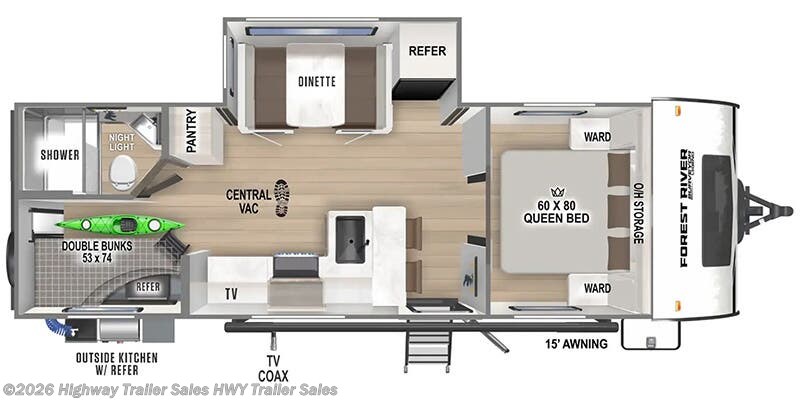Floorplan of 2026 Forest River Surveyor Legend 260BHLE