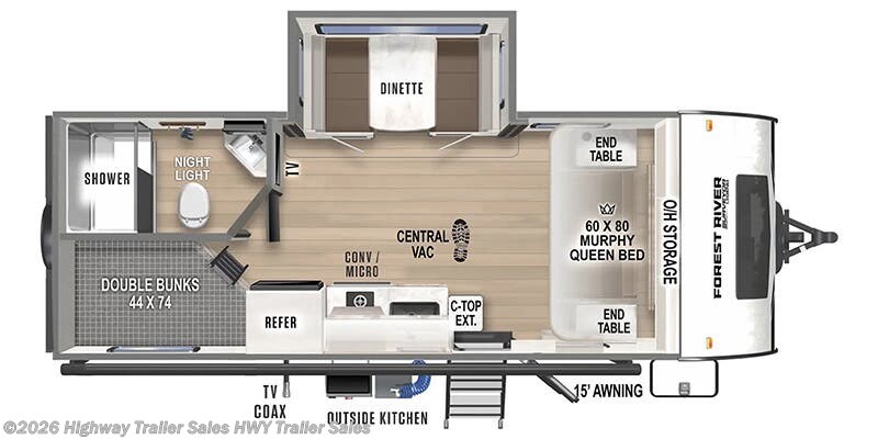 Floorplan of 2026 Forest River Surveyor Legend 19MDBLE