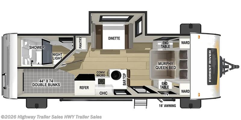 Floorplan of 2026 Forest River R-Pod RP-203