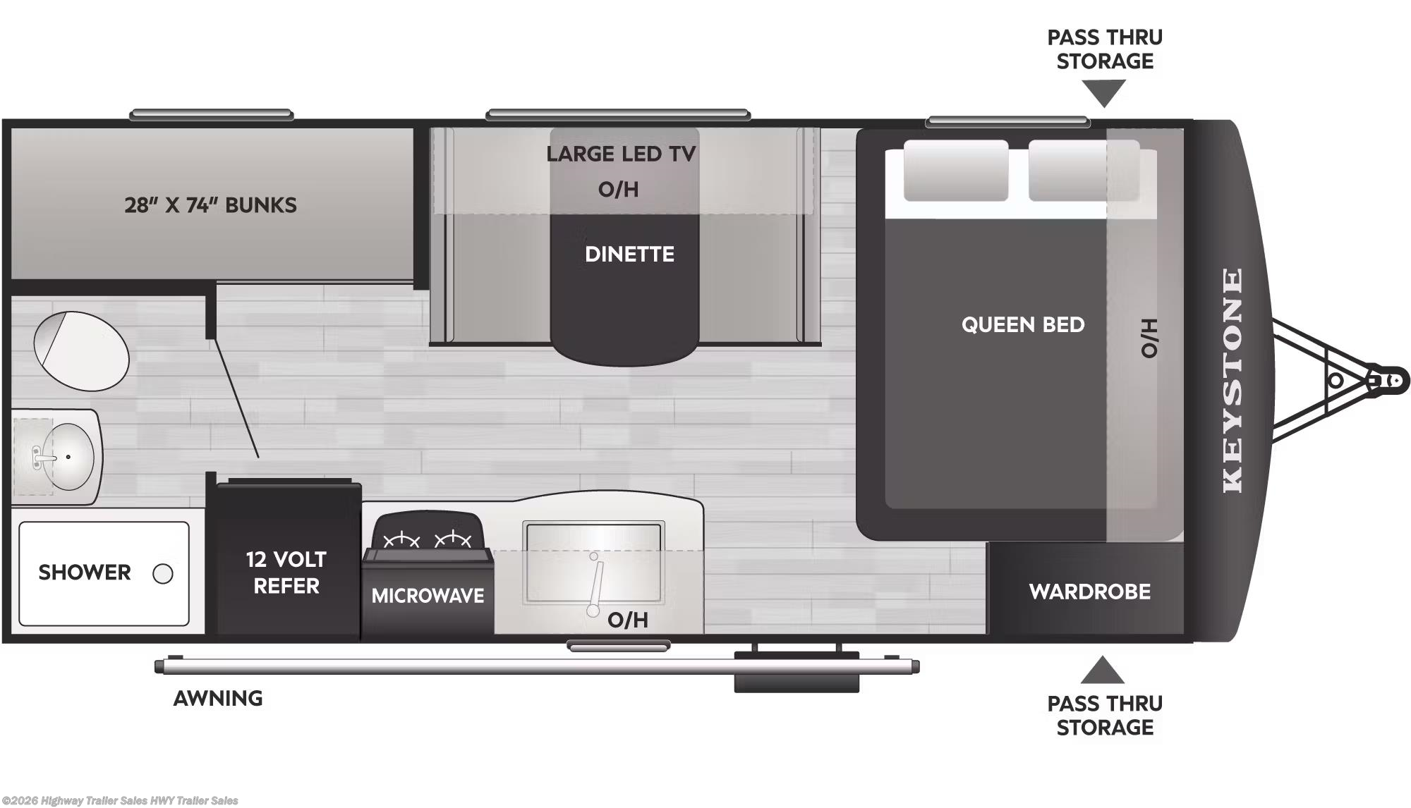 Floorplan of 2026 Keystone Passport Classic 170BHWE