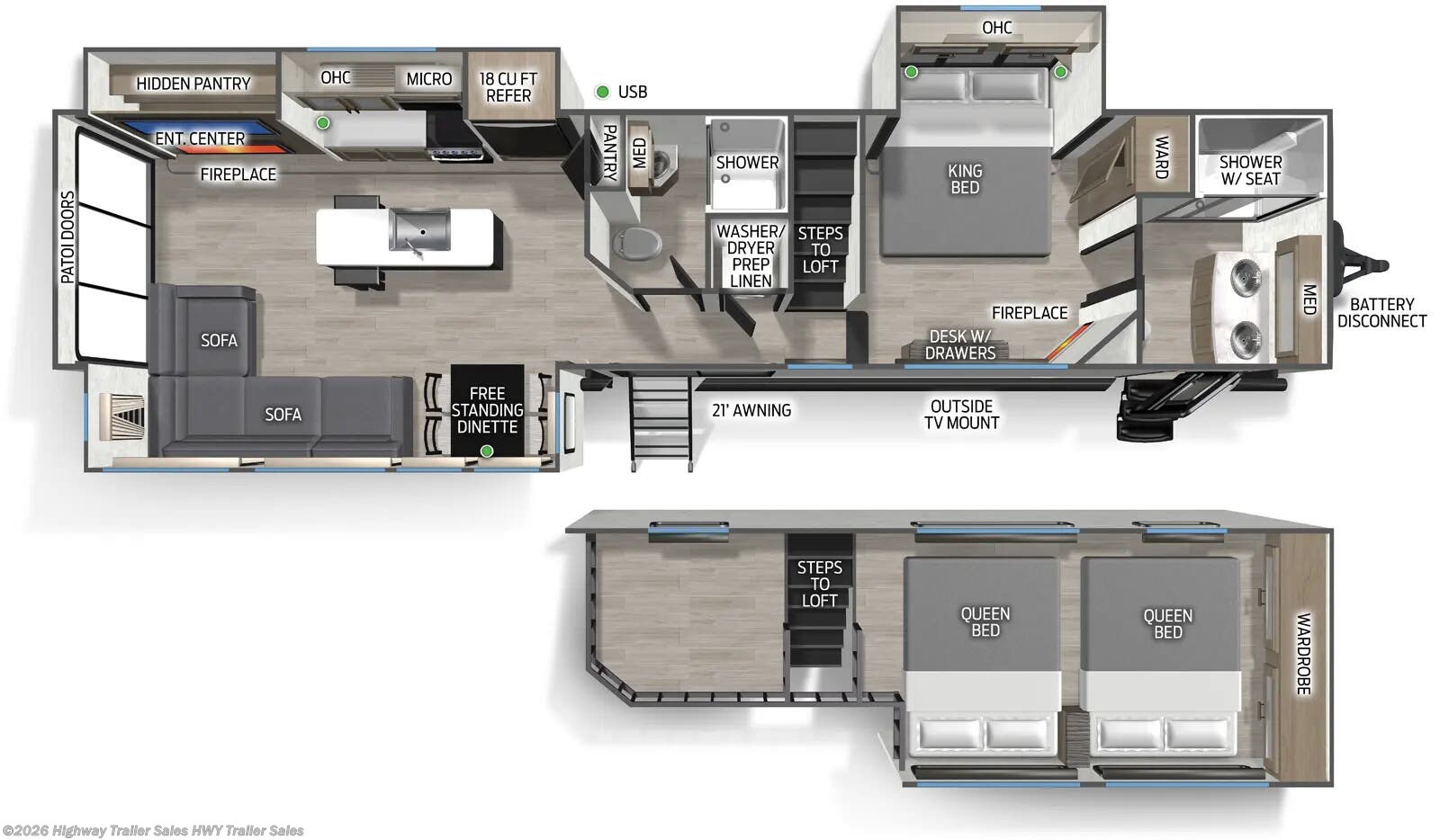 Floorplan of 2026 Forest River Cherokee Timberwolf Black Label 39JMBL