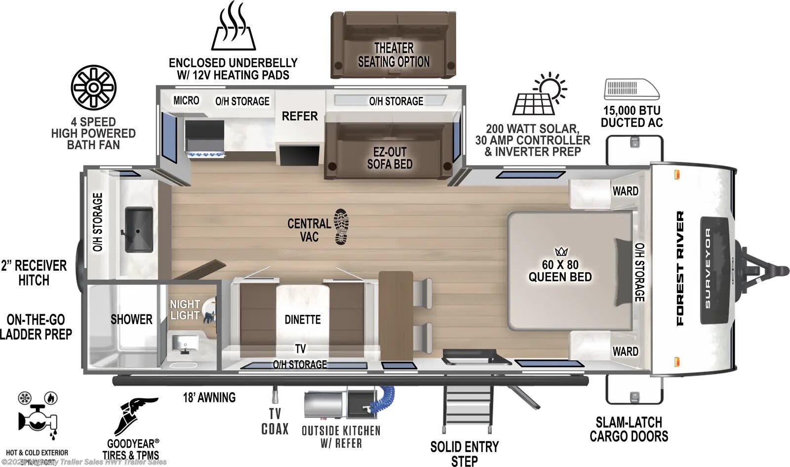 Floorplan of 2026 Forest River Surveyor Legend 204MKLE
