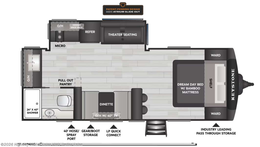 2026 Keystone Walkabout 22MAX - New Travel Trailer For Sale by Highway Trailer Sales in Salem, Oregon features Self Contained, TV, Slam Latch Baggage Doors, Fire Extinguisher, Bluetooth Stereo