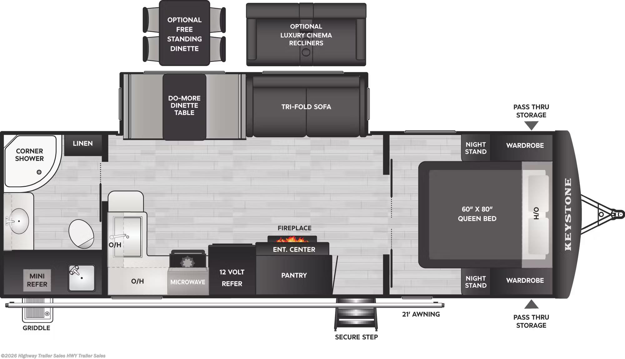 Floorplan of 2026 Keystone Passport SL Series 2605RBWE