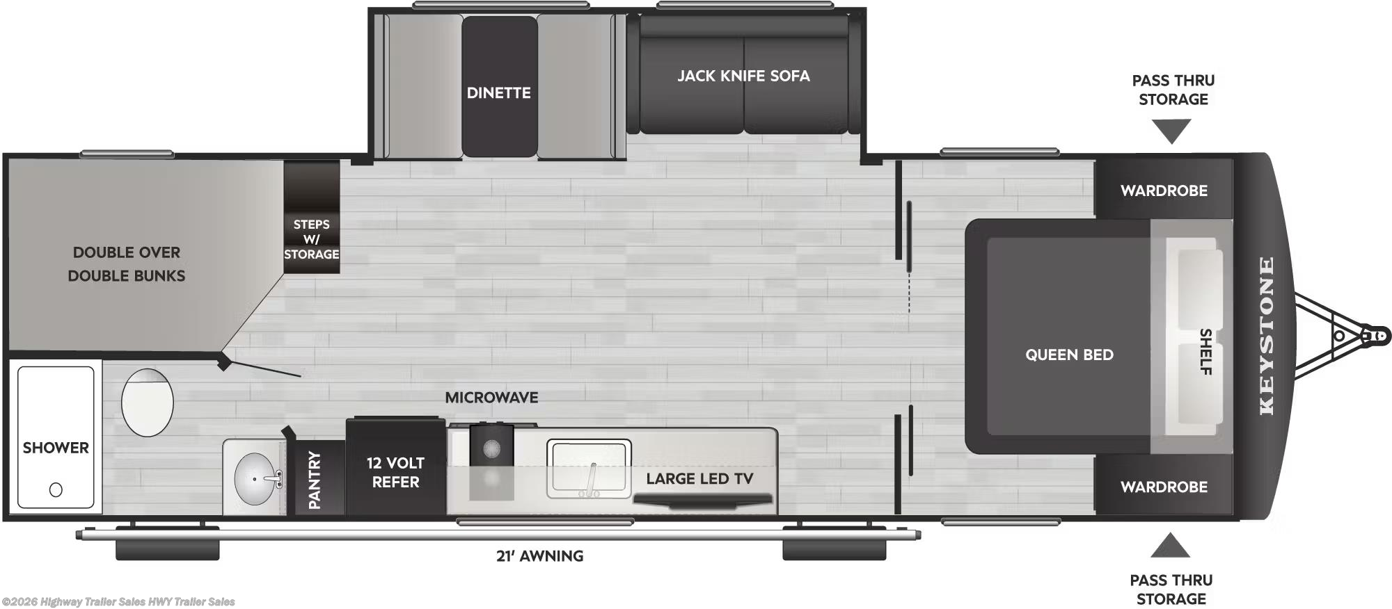 Floorplan of 2026 Keystone Passport Classic 260BHCWE