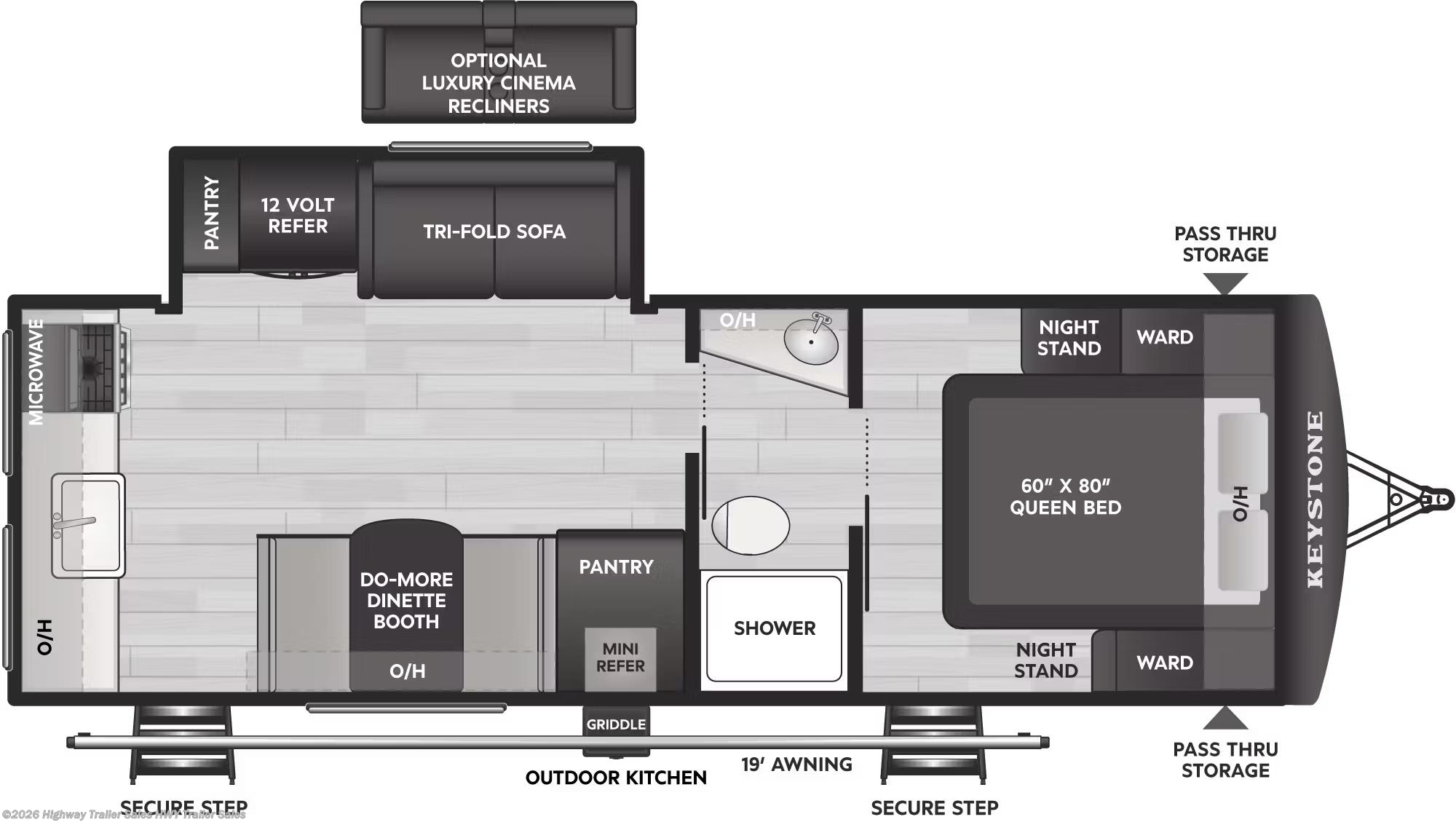 Floorplan of 2026 Keystone Passport SL Series 2450RKWE
