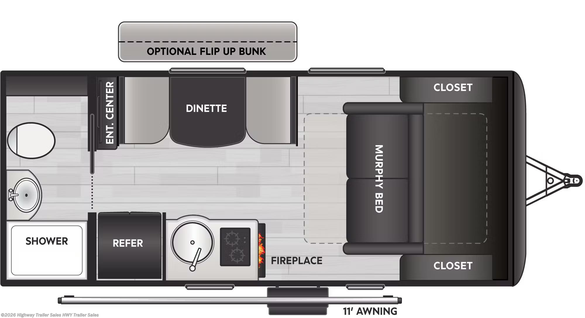 Floorplan of 2026 Keystone Reign 15RB