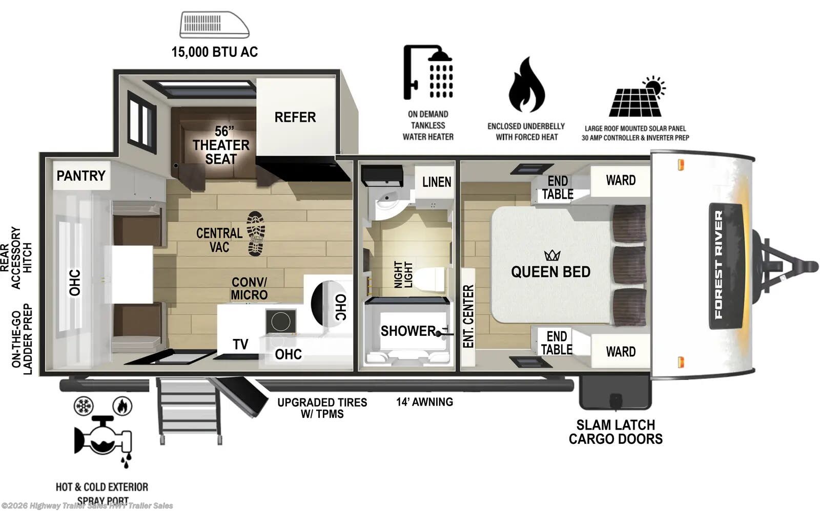 Floorplan of 2026 Forest River R-Pod RP-198