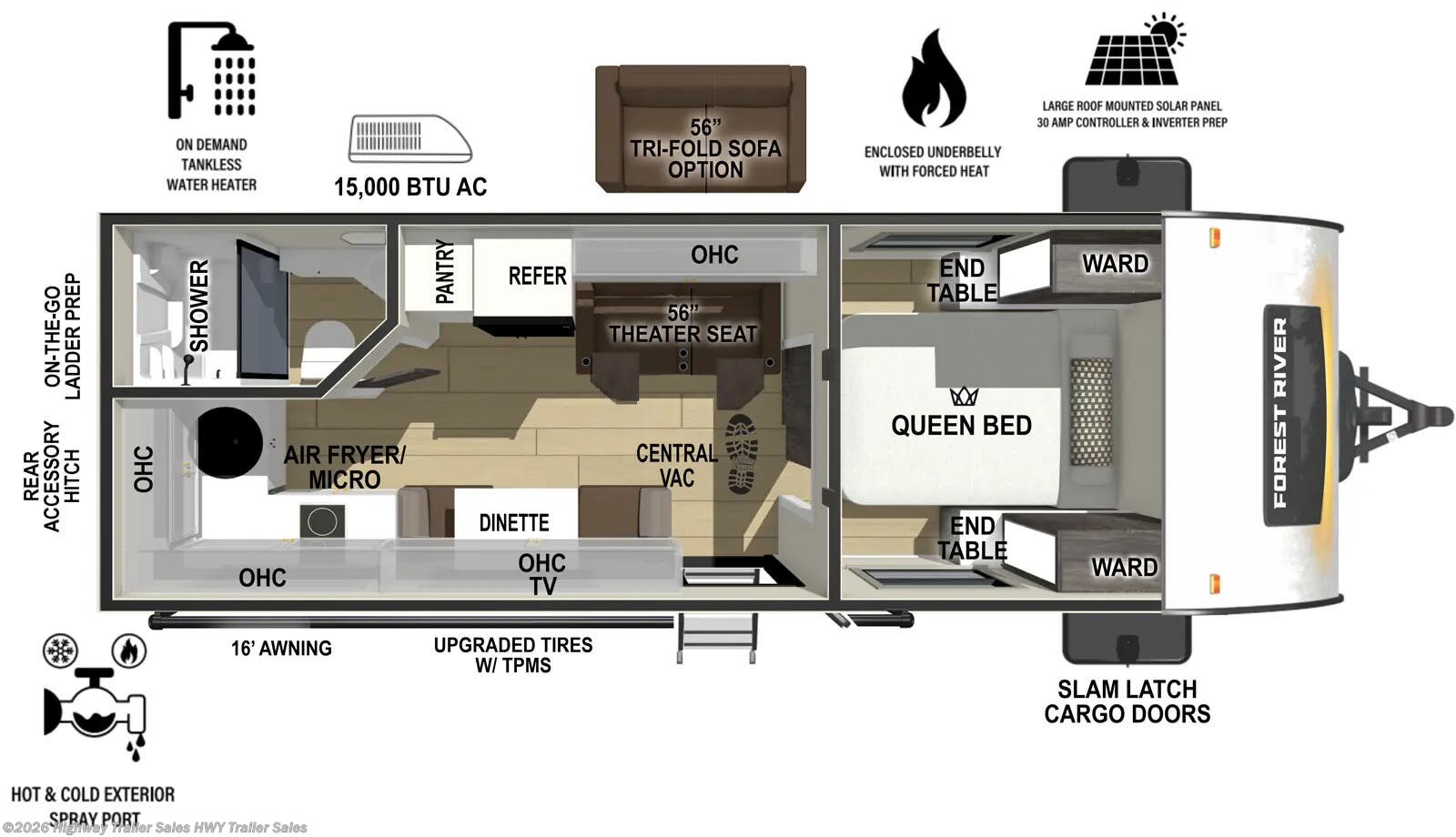 Floorplan of 2026 Forest River R-Pod RP-205