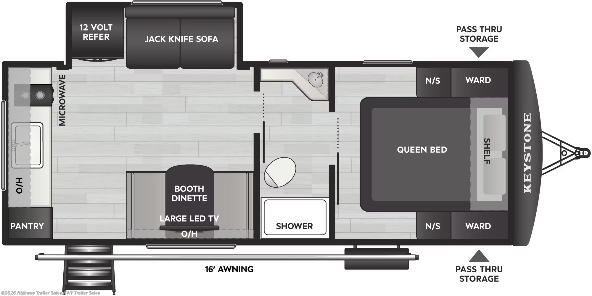 Floorplan of 2026 Keystone Passport Classic 210RKCWE