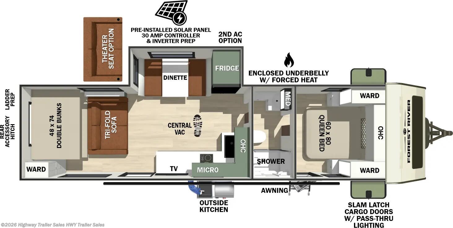 2026 Forest River No Boundaries Beast Mode 20.9BM - New Travel Trailer For Sale by Highway Trailer Sales in Salem, Oregon features Central Vacuum, Medicine Cabinet, Exterior Speakers, Black Tank Flush, Roof Vents