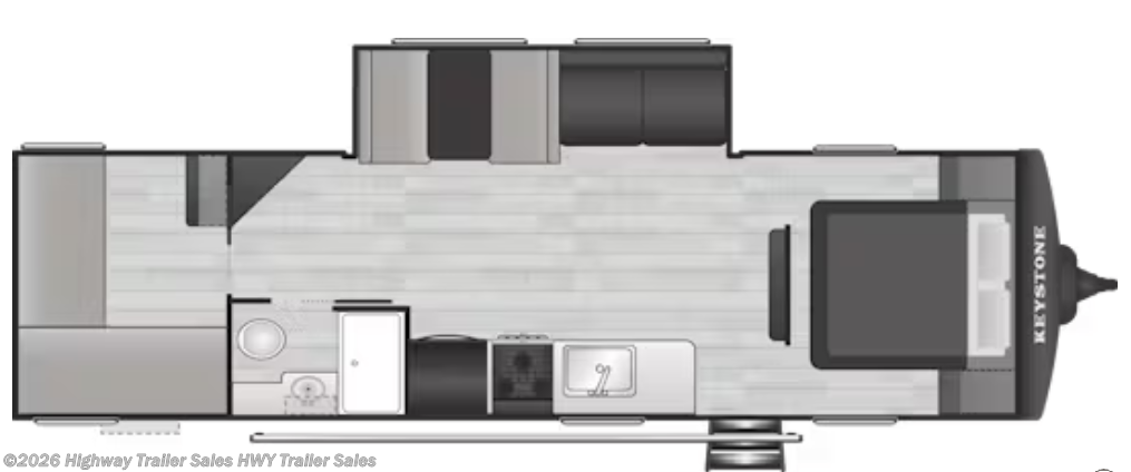 2026 Keystone Hideout Sport 288BRSWE - New Travel Trailer For Sale by Highway Trailer Sales in Salem, Oregon features Stove Top Burner, Shower, LP Detector, Refrigerator (12V), Kitchen Sink