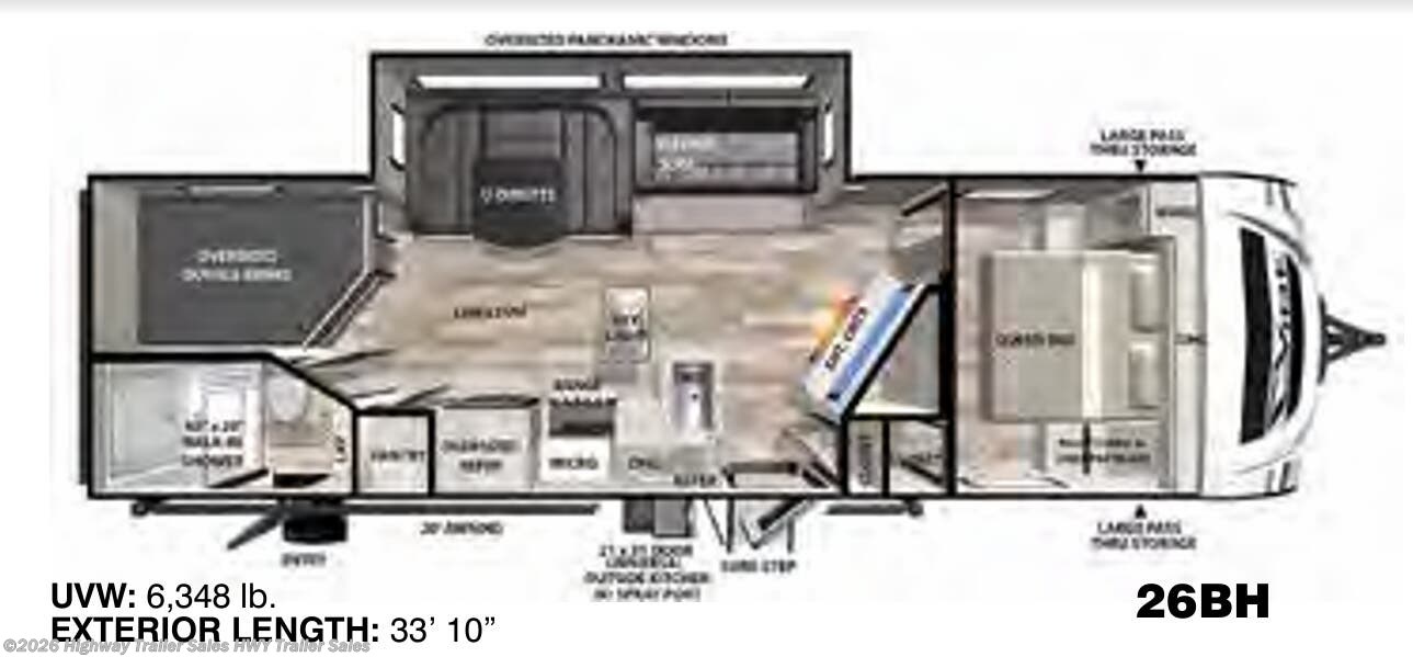 Floorplan of 2022 Forest River Vibe 26BH