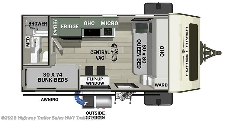 Floorplan of 2026 Forest River No Boundaries 18.7BM