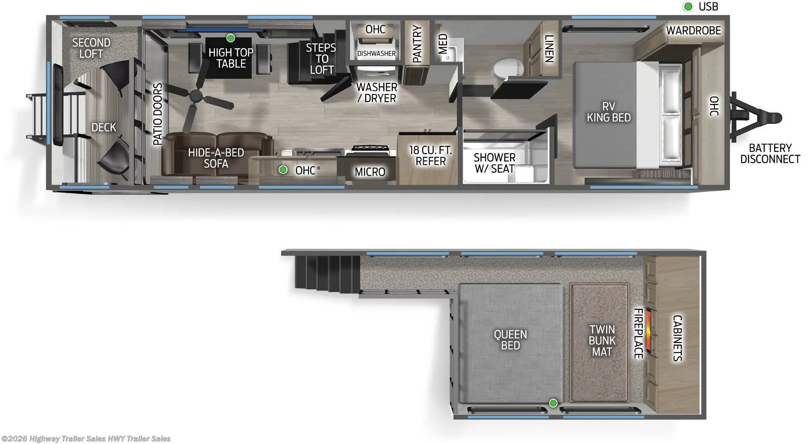 Floorplan of 2026 Forest River Cherokee Timberwolf 20OG