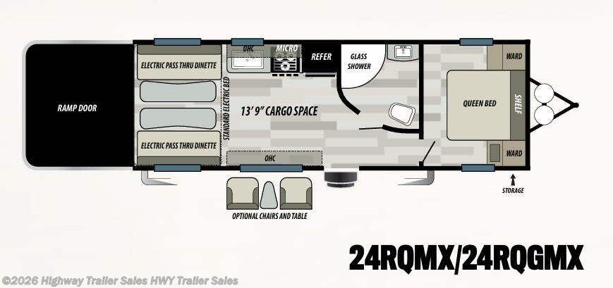 Floorplan of 2021 Forest River Shockwave 24RQMX