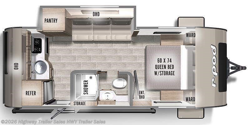 Floorplan of 2022 Forest River R-Pod RP-196