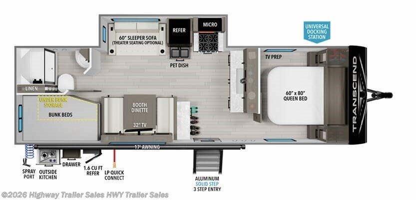 Floorplan of 2024 Grand Design Transcend Xplor 261BH