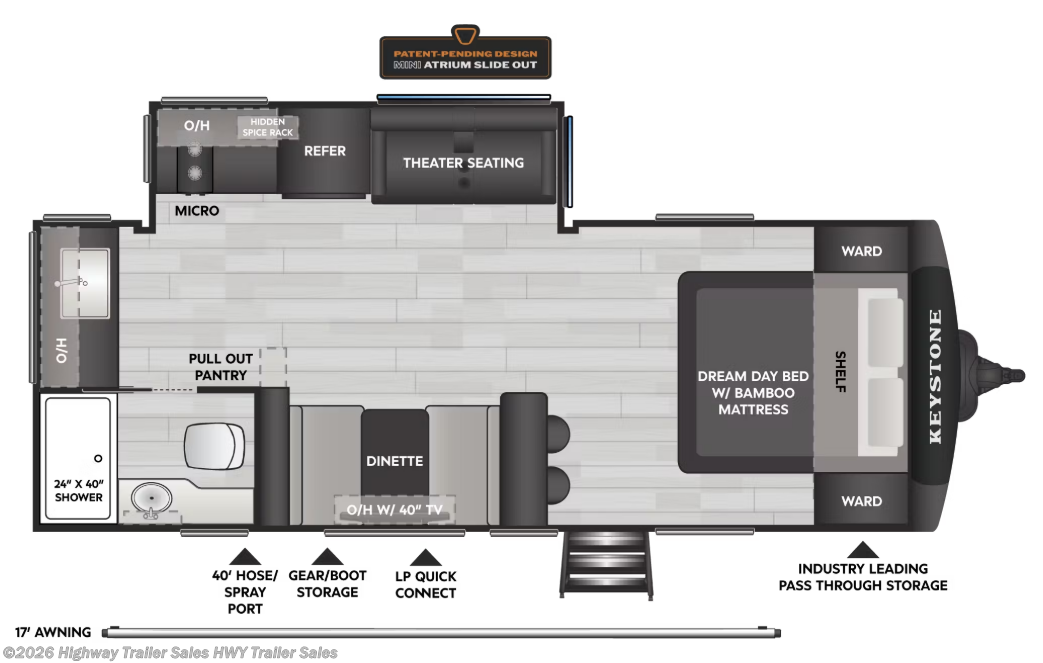Floorplan of 2026 Keystone Walkabout 22MAX