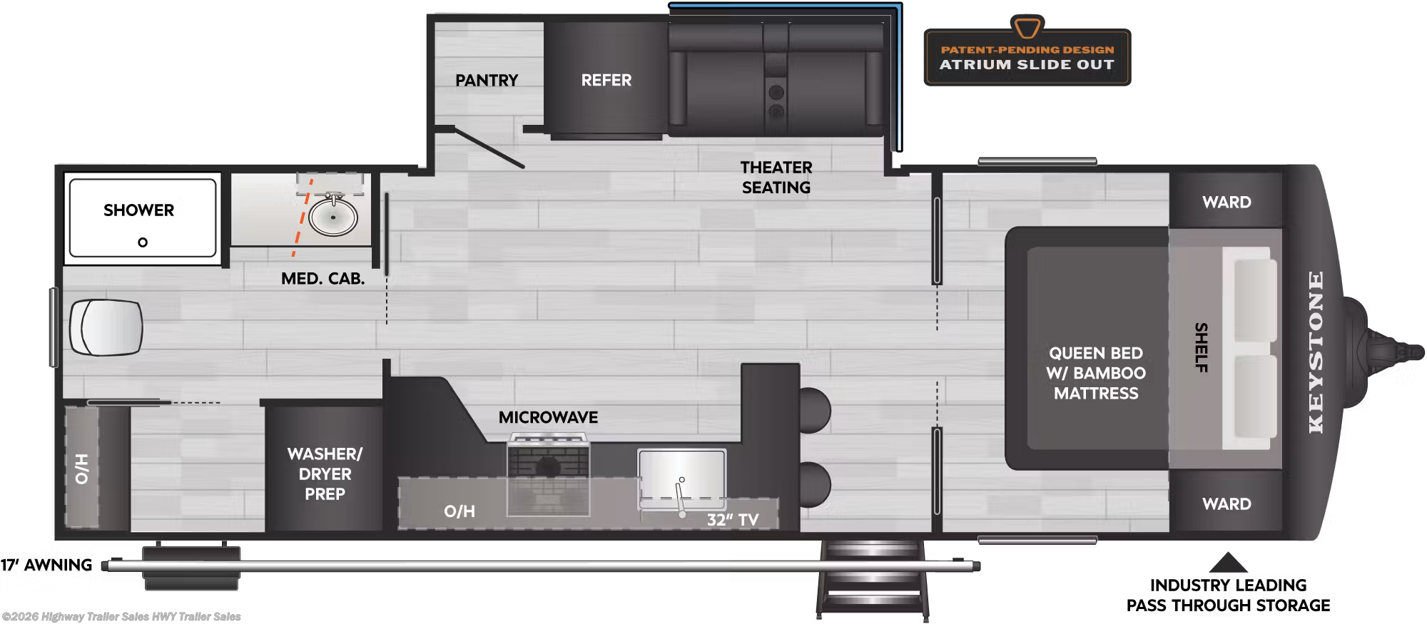 Floorplan of 2027 Keystone Walkabout 25MAX