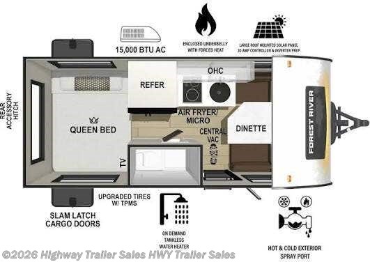 2027 Forest River R-Pod 171 - New Travel Trailer For Sale by Highway Trailer Sales in Salem, Oregon features Hitch, Furnace, Auxiliary Battery, Bluetooth Stereo, Shower