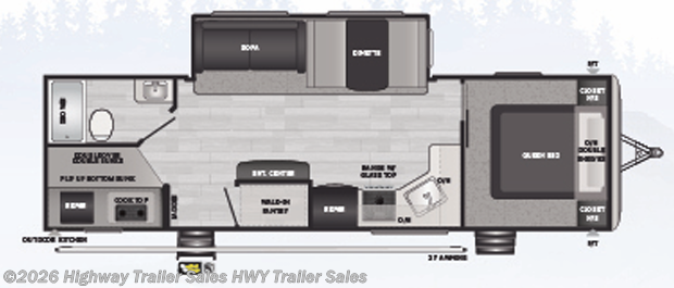 Floorplan of 2022 Keystone Springdale 280BHWE