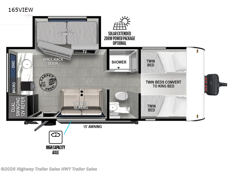 2025 Forest River Wildwood FSX 165VIEW - Used Travel Trailer For Sale by Highway Trailer Sales in Salem, Oregon features Power Roof Vent, Roof Vents, Black Tank Flush, Furnace, Converter