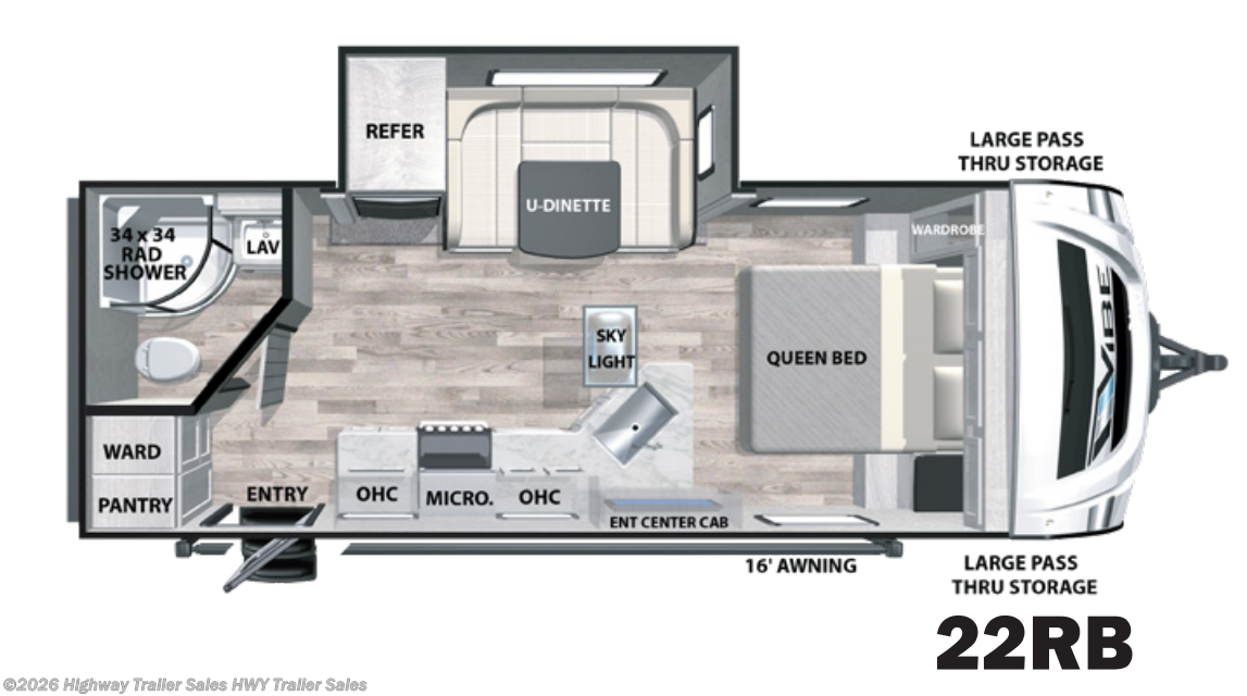 Floorplan of 2021 Forest River Vibe 22RB
