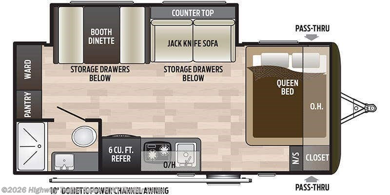 2020 Keystone Hideout LHS 186LHS - Used Travel Trailer For Sale by Highway Trailer Sales in Salem, Oregon features Stove Cover, Microwave, Dinette, LP Detector, Air Conditioning