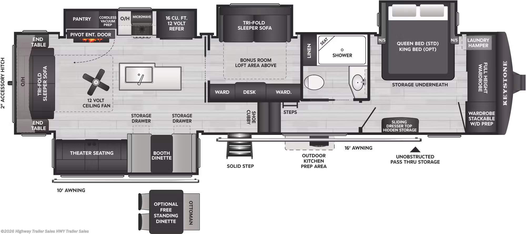 Floorplan of 2027 Keystone Cougar 360MBI
