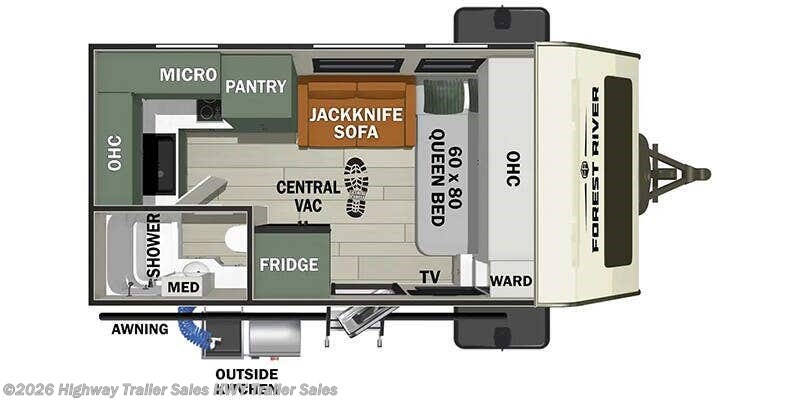 Floorplan of 2027 Forest River No Boundaries 18.0BM