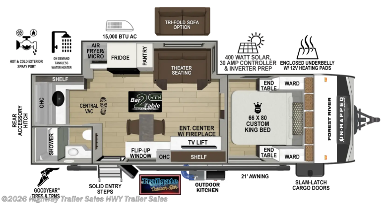 Floorplan of 2027 Forest River R-Pod Un-Mapped 23MK