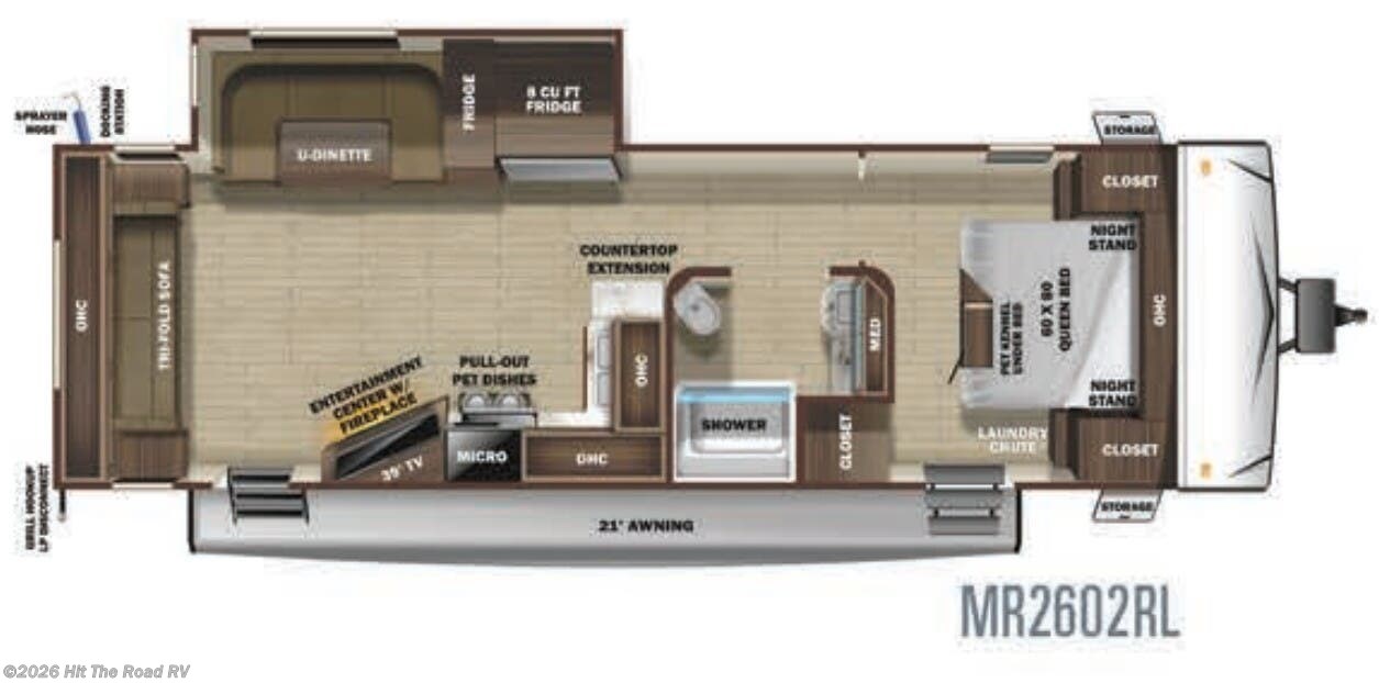 Floorplan of 2020 Highland Ridge Mesa Ridge Lite MR2602RL