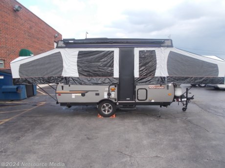 &lt;p&gt;UNIT FEATURES FRONT AND REAR SLIDE BEDS WITH A SLIDE OUT DINETTE AND SLEEPER SOFA. THE OPTIONAL SHOWER AND CASSETTE TOILET&amp;nbsp; MAKE THIS THE PERFECT TENT CAMPER FOR BOTH ADULTS AND FAMILIES.&lt;/p&gt;
&lt;p&gt;STANDARD EQUIPMENT INCLUDES THE OUTDOOR PACKAGE&lt;/p&gt;
&lt;p&gt;OPTIONS INCLUDE: 13,500 BTU LO PRO ROOF AIR, SHOWER AND CASSETTE TOILET, FURNACE, 3 WAY FRIG, HEATED BED ENDS, DOUBLE GAS BOTTLES.&lt;/p&gt;
&lt;p&gt;SAVE PLENTY ON THIS NEW ROCKWOOD TENT CAMPER&lt;/p&gt;