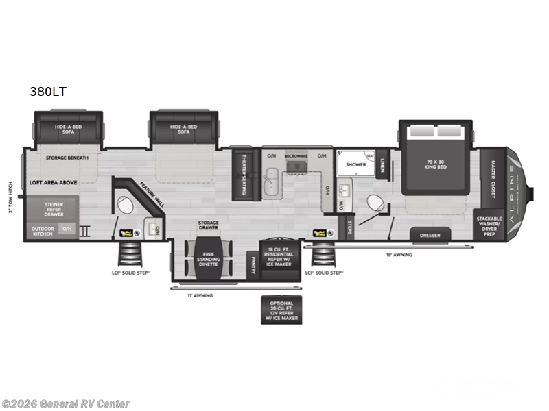 2025 Keystone Avalanche 380LT - New Fifth Wheel For Sale by General RV Center in Winter Garden, Florida
