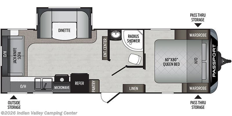 Floorplan of 2019 Keystone Passport Grand Touring (GT) 2521RL GT