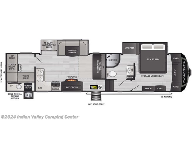 2022 Keystone Avalanche 352BH floorplan image