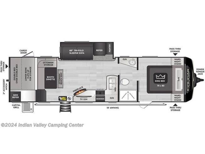 2022 Keystone Cougar Half-Ton 30BHS floorplan image