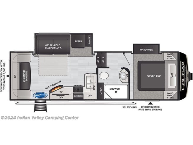 2022 Keystone Cougar Half-Ton 24RDS floorplan image