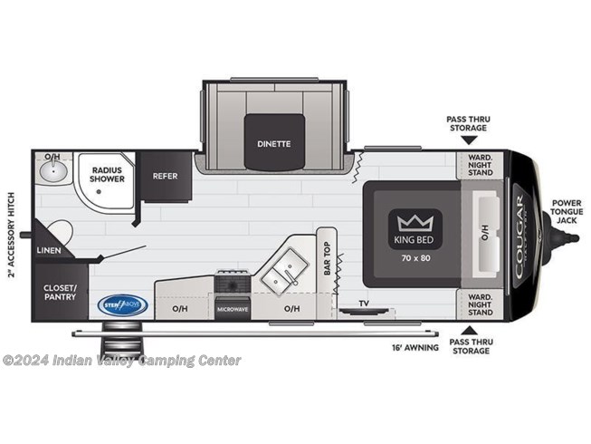 2022 Keystone Cougar Half-Ton 22RBS floorplan image