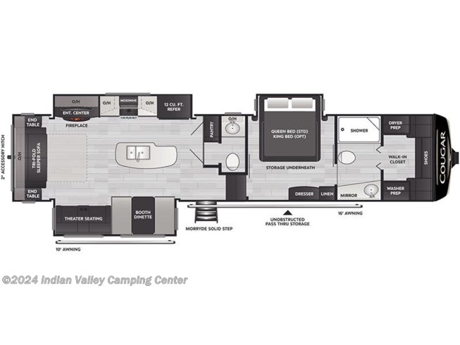 2023 Keystone Cougar East 355FBS floorplan image