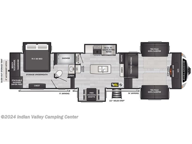 2023 Keystone Avalanche 360FL floorplan image