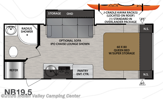 Floorplan of 2020 Forest River No Boundaries NB19.5