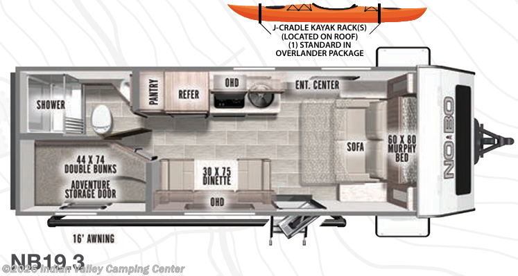 Floorplan of 2021 Forest River No Boundaries NB19.3