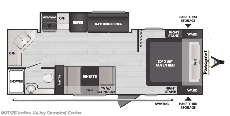Floorplan of 2025 Keystone Passport Classic 224RK