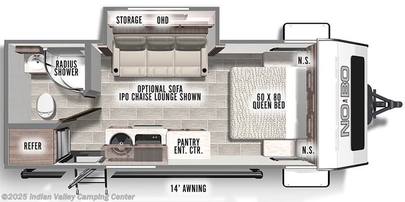 Floorplan of 2022 Forest River No Boundaries NB19.5