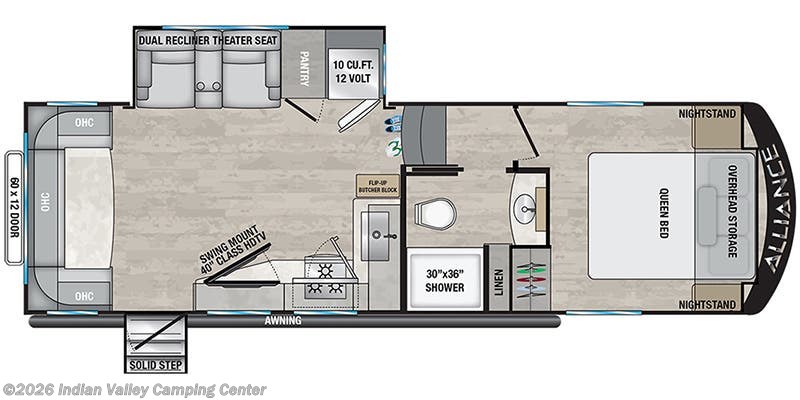 Floorplan of 2023 Alliance RV Avenue 26RD